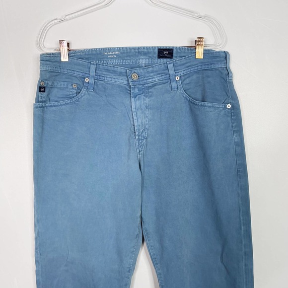 AG Adriano Goldschmied Graduate Tailored Leg Sueded Stretch Pants Blue 36x32 - Picture 3 of 8